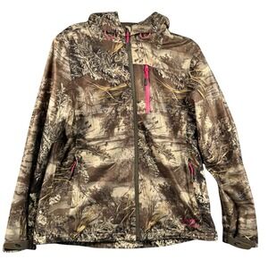 Realtree Max-1 XT Lg Camo Softshell Jacket Pink Accent Tactical Gorpcore Hunting